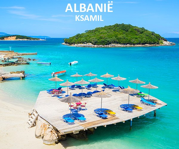 Albanië Ksamil – turquoise baai met eilandjes