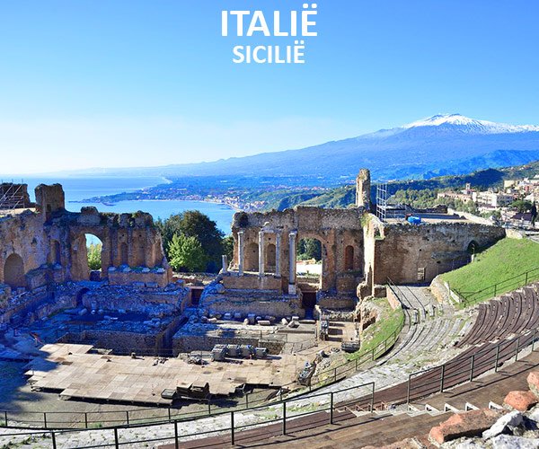 Italië Sicilië – Teatro Greco Taormina met de Etna